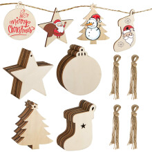 Unbehandelte Holzscheiben, hölzerne Weihnachtsornamente für kreative DIY-Weihnachtsbastelarbeiten, glatte Oberfläche ideal zum Schreiben,