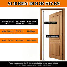 Cascovll Magnetic Screen Door with Stay Open Buckles90210cmBlack