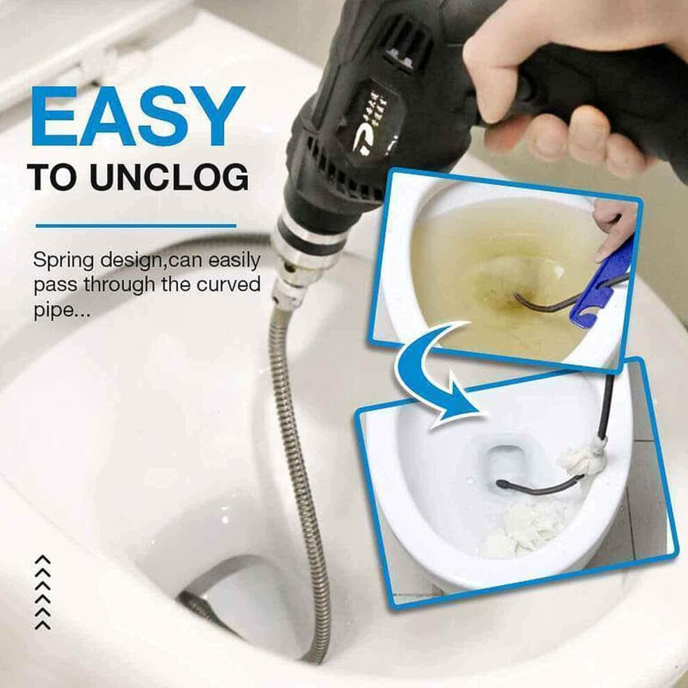 Spring Sewer Dredging Tool, Clog Remover Snake Drain With Drill Adapter, Spring Pipe Dredging Tools Drain Hose Cleaner Sticks Cleaner 5051226995194