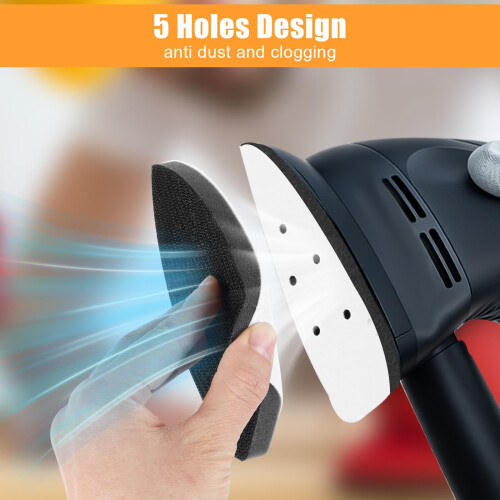 3 Pack Mouse Detail Sanding Interface Pad Hook and Loop Triangle Sanding Pad with 5 Holes Mouse Sander Sandpaper Backing Pad for Sander Accessories 1