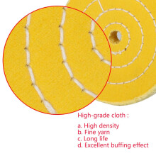 scottchen PRO Buffing Polishing Wheel 4in(100mm) for Drill 1/2 in (13mm) Arbor Hole with 1/4''(6mm) Shaft Fine Cotton Soft -3pcs