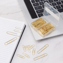 FUDAO FAMILY Gold Paper Clips Assorted Sizes, Large Paperclips, Small Paper Clip, 100 Clips/Box