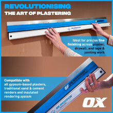 OX Speedskim Plaster Skimming Finishing Rule - SF 600mm I Stainless Steel Flex Blade & Extruded Aluminium Handle