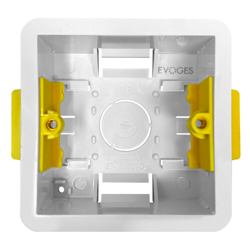Evoges 1 Gang Dry Lining Back Box 35mm | Fast-Fit Electrical Wall Box for Plasterboard (5) 1