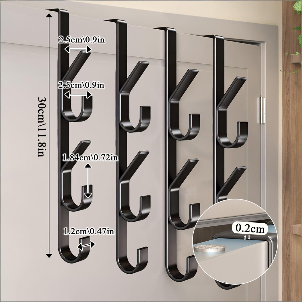 Yizhou Over Door Hangers 4-Pack, Heavy Duty Carbon Steel Vertical Door Hooks For Towels & Coats&Clothes&Hats& Bags 5051226968426