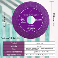 3PCS Glass Cutting Disc 4 inch Thin Saw Blade Wheel Diamond Cutting Bl