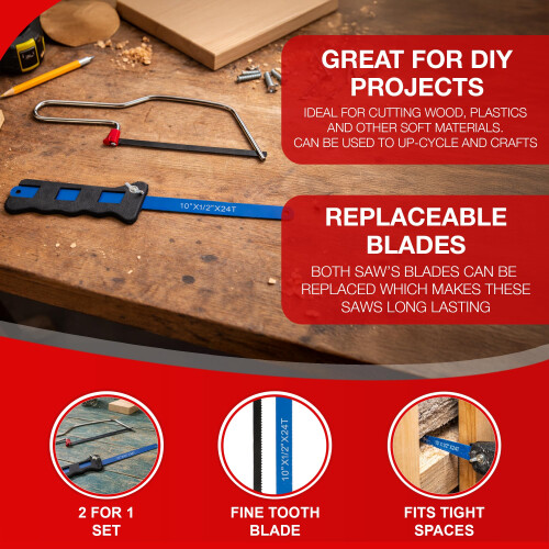 D.A.Y. Republic 2pc Hacksaw Set Mini & Junior Hacksaw Blades Set 2