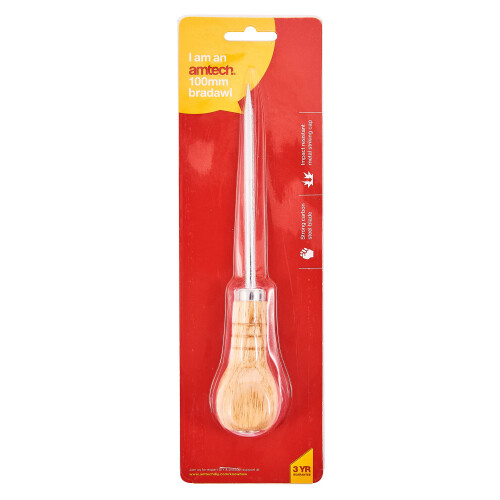 Amtech S2450 100mm (4") Bradawl with Wooden Handle 1