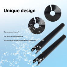 NAYAGOGO 4 pcs Radiator Pipe Covers & Collars, Black Radiator Pipe Covers