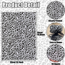Hjvvr Black Cheetah Print Tissue Paper,20sheets Gift Wrapping Paper with Leopard Pattern,50x35cm Wrapping Tissue for Gift Bags