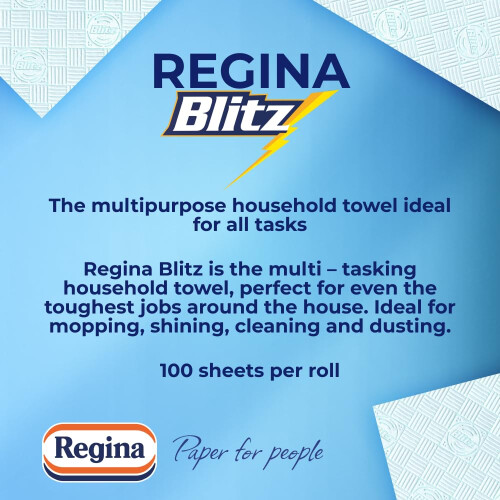 Regina Regina Blitz Household Towels – 8 Triple Layered Rolls, 70 Sheets Per 2