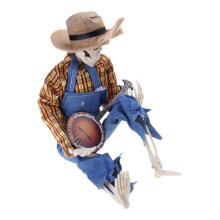 Banjo-skeletstatue Halloween-dekoration med lydaktivering