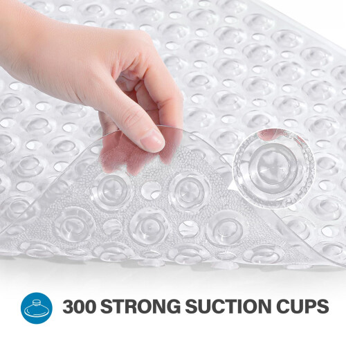 Smiry Non Slip Bath Mat with 300 Strong Suction Cups, 100x40cm 2