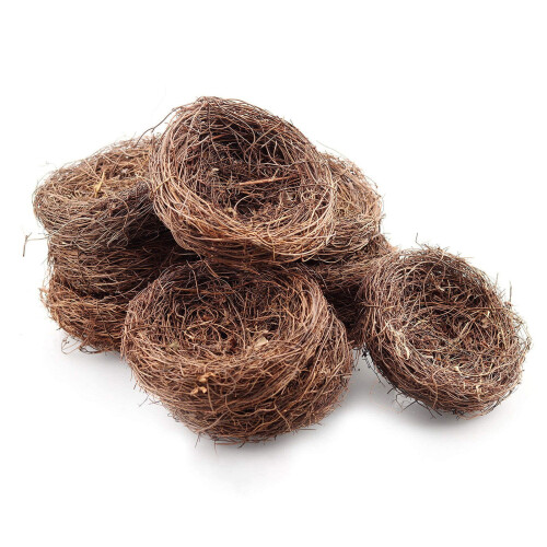 Mini cuib de pasăre artificial maro, 11,9 cm, 1 bucată 2
