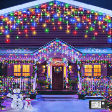13ft Icicle Lights 96 LED Outdoor Christmas Lights