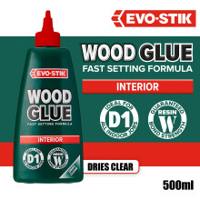 EVOSTIK Wood Glue 500ml Interior Extra Strong Fast Setting Glue Dr