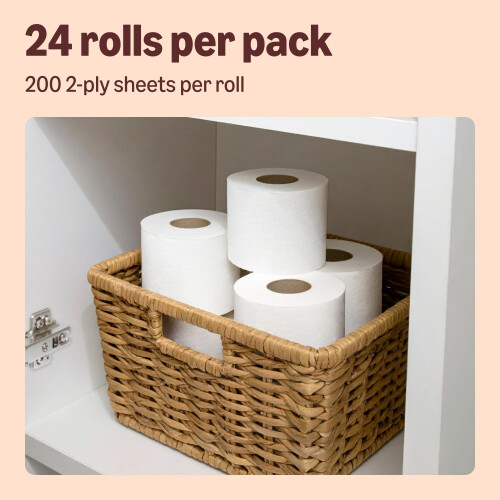 Our Essentials by Amazon Toilet Tissue Classic Roll, 2-ply, 24 Rolls (1 Pack of 1