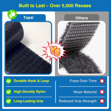 8 Sets Heavy-Duty Hook and Loop Strips – Made with 3M VHB Adhesive, 8 x 3cm – Waterproof & Heat-Resistant