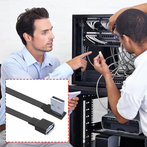 Câble d'extension USB 2.0 souple et Flexible,-1m tête droite 2