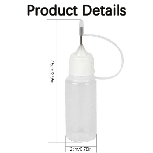 Aidi Quilling Glue Needle Tip Glue Bottle 5 PCS 10 ml Bottles Precision Tip Applicator Bottles 1