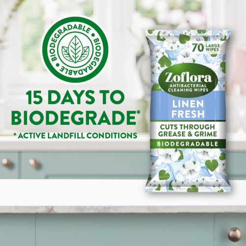 Zoflora Zoflora Linen Fresh Biodegradable Wipes Antibacterial Multisurface Cle 1