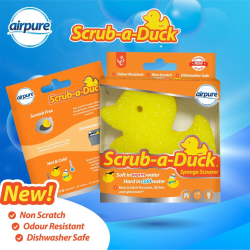 Airpure Scrub-a-Duck Sponge Scourer - Odour Resistant - Non Scratch 2