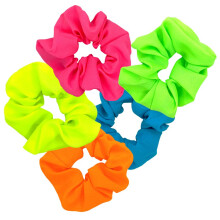 Neon Haargummis 80er, Neon Haarschmuck Gummibänder für Ponytail Outfits