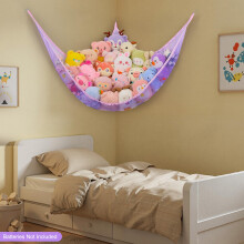 MHJY Toy Hammock for Stuffed Animals Soft Toy Storage Net with LED Light, Cuddly Toys Organizer Holder Large Corner Hanging Net Plush Macrame Kids