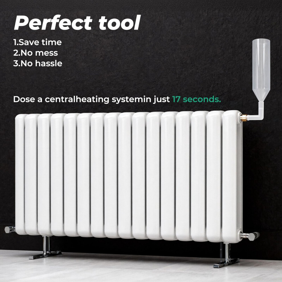 Prozwee Transparent Central Heating Dosing Tool,Radiator Dosing Funnel - For Adding Fernox Central Heating Inhibitors, Sludge Removers, Leak Sealants 5051226985270