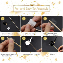 YPLonon 30pcs Photo Booth Props Kit Black and Gold Party Props Accessories with Moustache Lipstick Tie and Glasses Multipurpose Funny Photo Props for