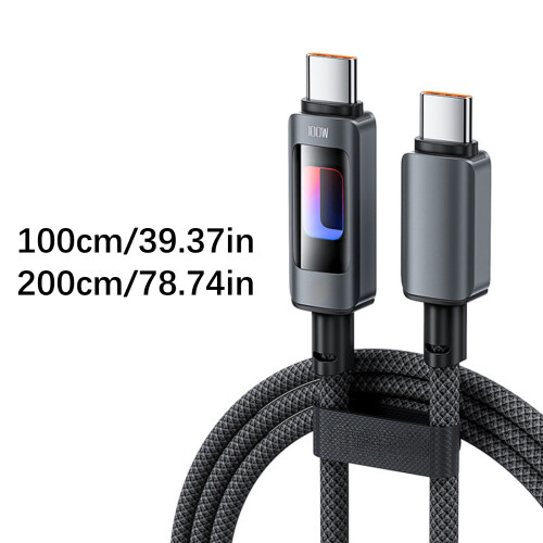 Efficiënt USB Type C-datasnoer voor snel opladen van 100 W-2m 1