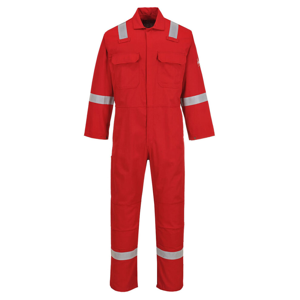 (Xxl/R, Red) Portwest Bizweld Iona Flame Resistant Work Overall/Coverall 5057080014736