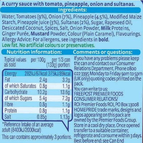 Homepride Classic Recipe Curry, 400g Can (Pack 1) 1