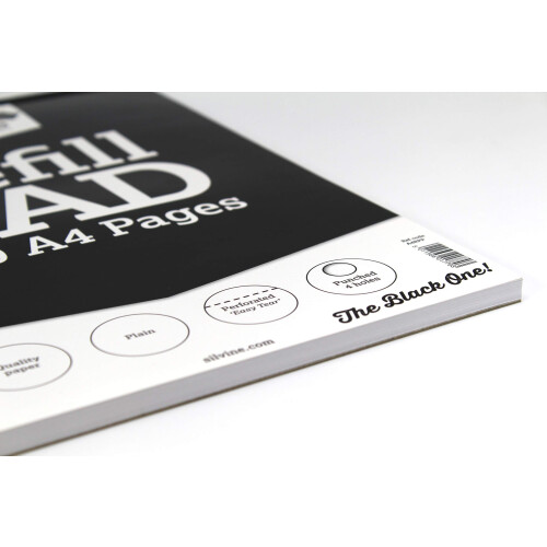 Silvine A4 Refill Pad - Plain White (160 Pages) Pack of 5 2