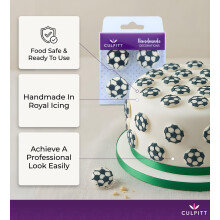 Culpitt Football Sugar Pipings Edible Football Cake Decorations Pack