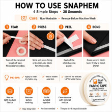 SNAPHEM Hem Tape No Sew No Iron NonWashable Quick Fix DoubleSided Fabr