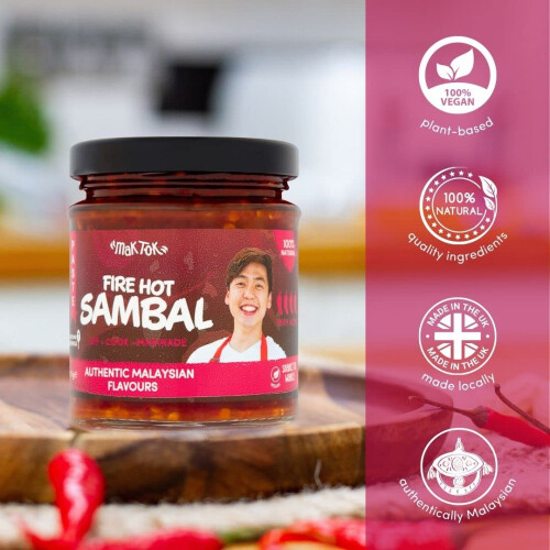 Mak Tok Authentic Gourmet Malaysian Hot Fire Chilli Paste, Fire Hot Sambal 1