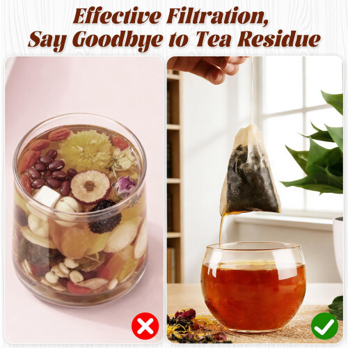 MOXYOY 200 Pcs Tea Filter Bags with Drawstring - Tea Bag Empty 2