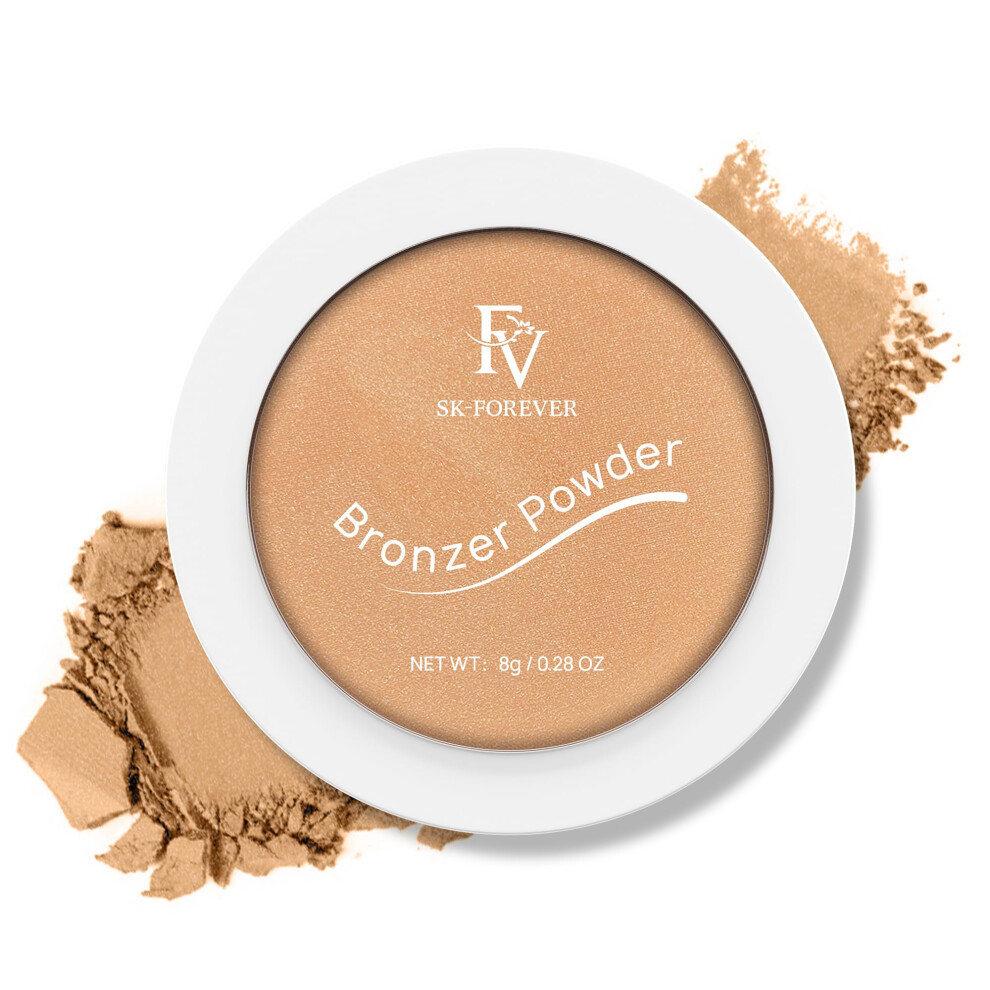 Fv Bronzer Powder Long Lasting, Waterproof & Buildable Silky Bronzing Powder, Sunkissed Glow Makeup Finish, Talc-Free Bronzers For Women, Light Bronze