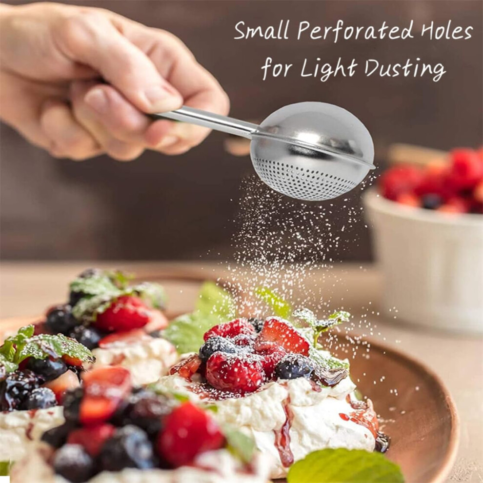Pcjcyggl Powdered Sugar Shaker Duster Stainless Steel Flour Sifter Baker's Dusting Wand For Baking Cooking Tea Strainer Spices Baking Tool