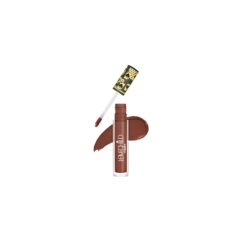 Lovechild Masaba Brown Game On! - Hukum - Liquid Matte Lipstick, Pecan Velvet Smooth, Non-Sticky, Hydrating & Moisturising, Lasts Up To 12 Hours, 5Ml