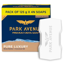 Park Avenue Premium Herrarsåpa För Bad Ren Lyx | 125G (Pack Om 4) | Berikad Med Sheasmör & Kokosolja