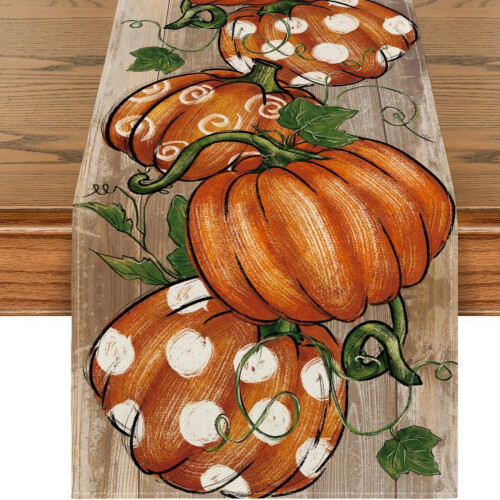 Rectangular Washable Tablecloth – Autumn Vintage Design