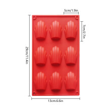 YXHZVON Madeleines Baking Tray 2pcs, 9 Cavities Silicone Baking Mold for Madeleine, Non-Stick Silicone Madeleine Mould for Chocolate, Cakes, Candy