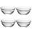 4-teiliges Set aus durchsichtigen Glas-Essensschüsseln 1