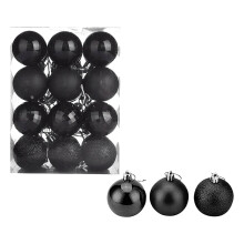 SuoKom Black Christmas Balls 1.6 Inch 24 Pack
