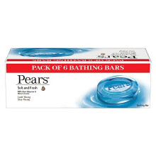 Pears Soft & Fresh Badsåpe 125 G (6-Pack) Med Glycerin & Mint, Kylande Tvål För Strålande Hud - Parabenfri