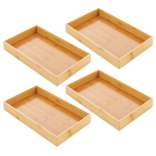 Bamboo Drawer Organizer Tray 40x20x5.5cm 4 Pack