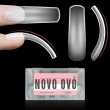 NOVO OVO XXL Kurven-Nagelspitzen Press-on Vollabdeckung, Tapered Square Gel x Extra Dicke Lange XL Acrylnägel Set