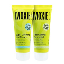 Moxie Beauty Curly Vibe Setter Duo | Definition & 96% Feuchtigkeitsbindung | Curl Cream (120 Ml) & Styling Serum Gel (120 Ml)